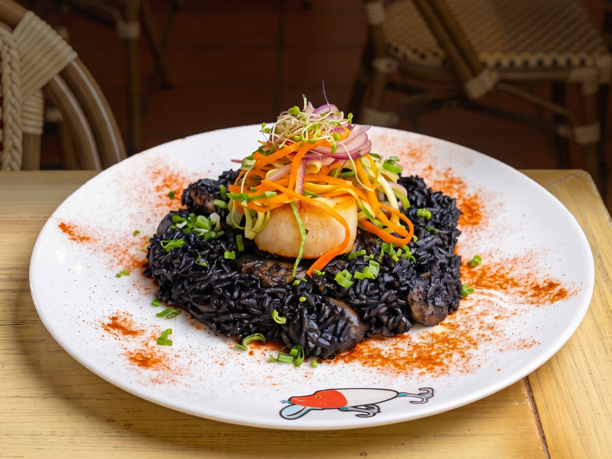 Risotto negro con callo sellado