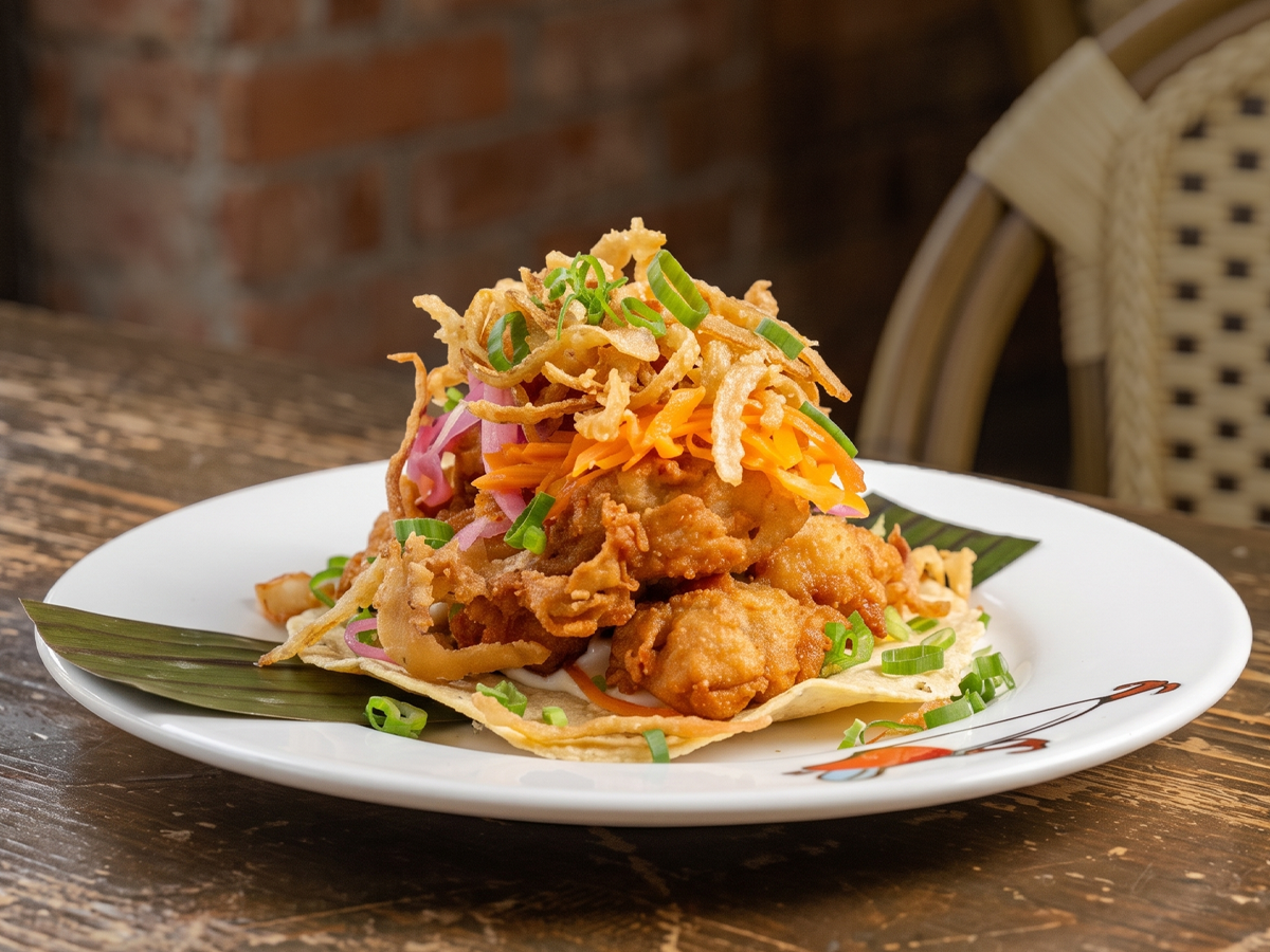 Taco de ostión crujiente